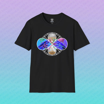 Purgatory — Cosmic Limbo Colorful Spiritual Space Hands Design Unisex T-Shirt