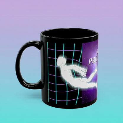 Astral Projection —  Metaphysical Futuristic Spirit Silhouette Black Coffee Mug, 11 oz