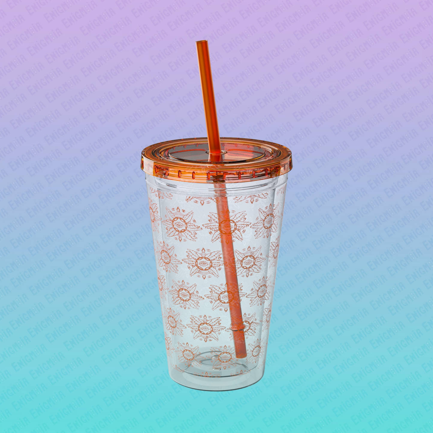 Be Not Afraid - Seraphim - Biblically Accurate Angel Sunsplash Clear Tumbler with Straw (16oz)