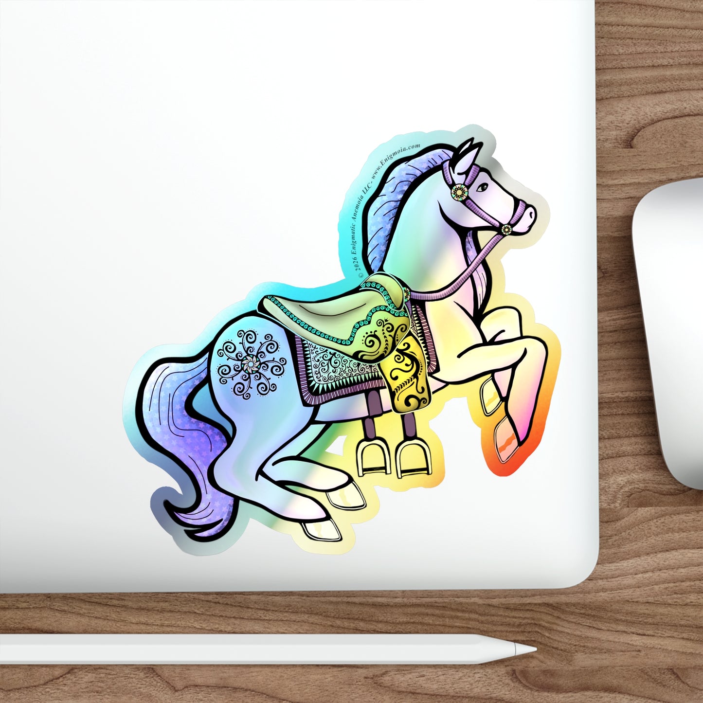 Dawn — Carousel Horse Holographic Die-Cut Sticker