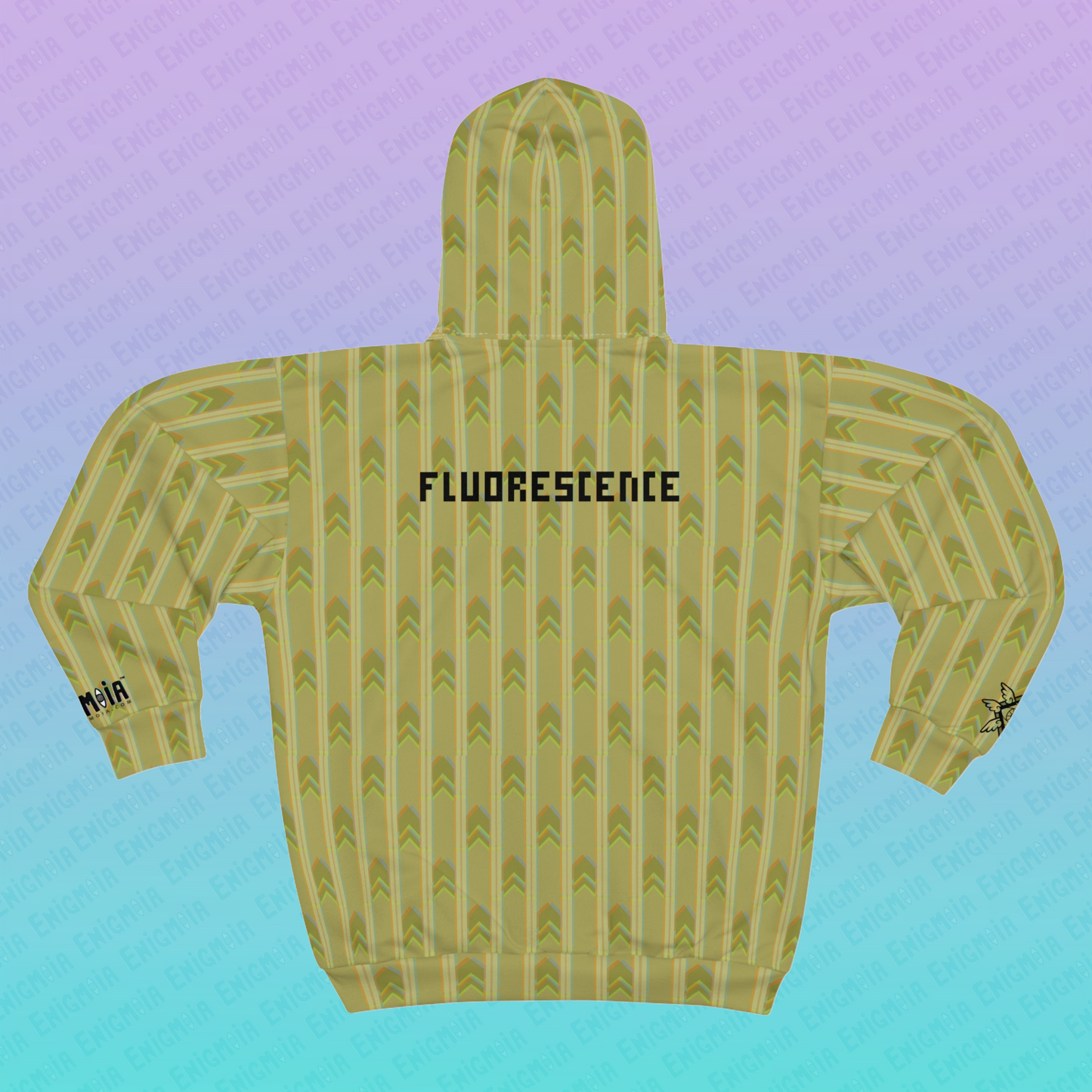 Fluorescence — RGB Glitch Backrooms Wallpaper Pattern AOP Zip Hoodie