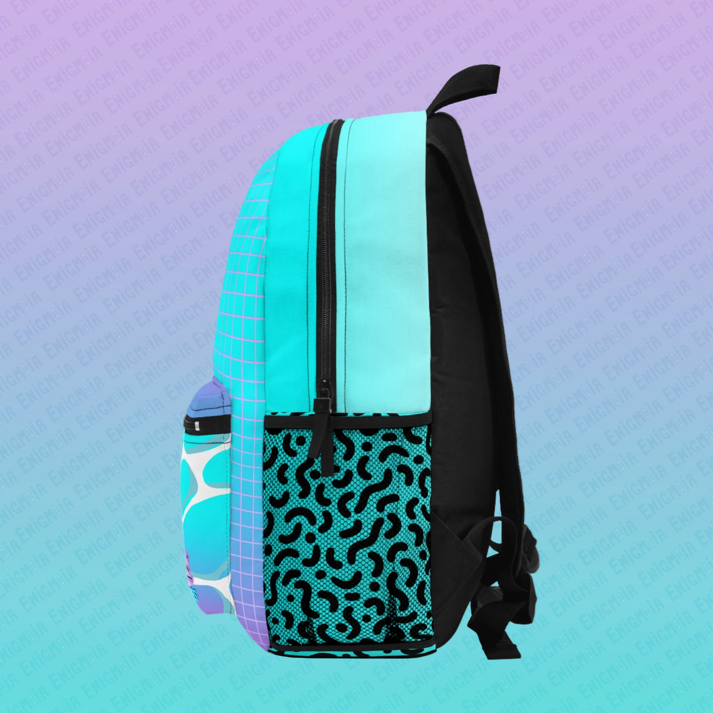 Gummi — Waves - Retro Aesthetic Geometric Memphis Style Pastel Vaporwave Backpack