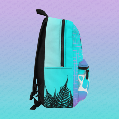 Gummi — Waves - Retro Aesthetic Geometric Memphis Style Pastel Vaporwave Backpack