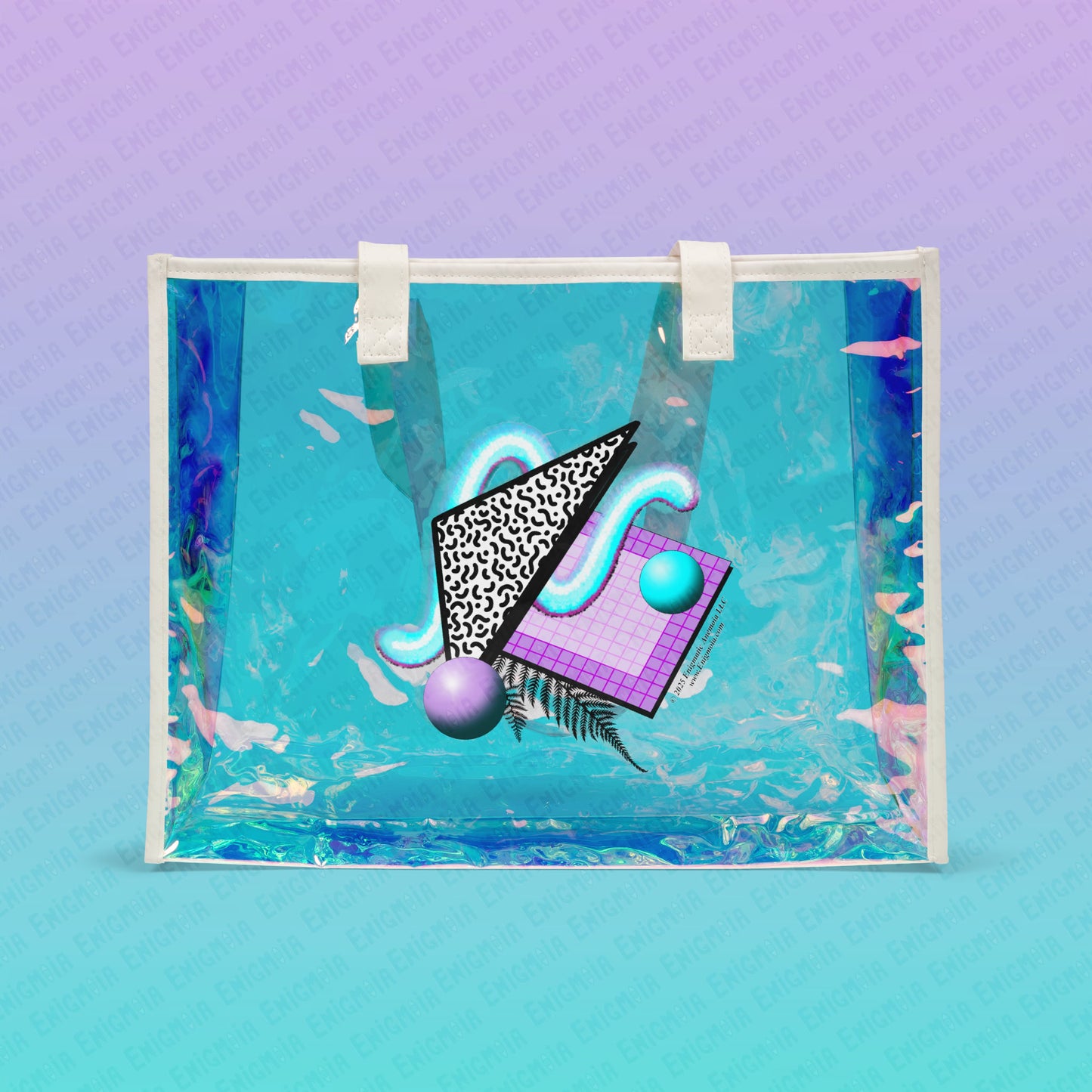 Gummi — Retro Aesthetic Geometric Memphis Style Pastel Vaporwave Beach Holographic Tote Bag