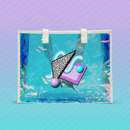 Gummi — Retro Aesthetic Geometric Memphis Style Pastel Vaporwave Beach Holographic Tote Bag