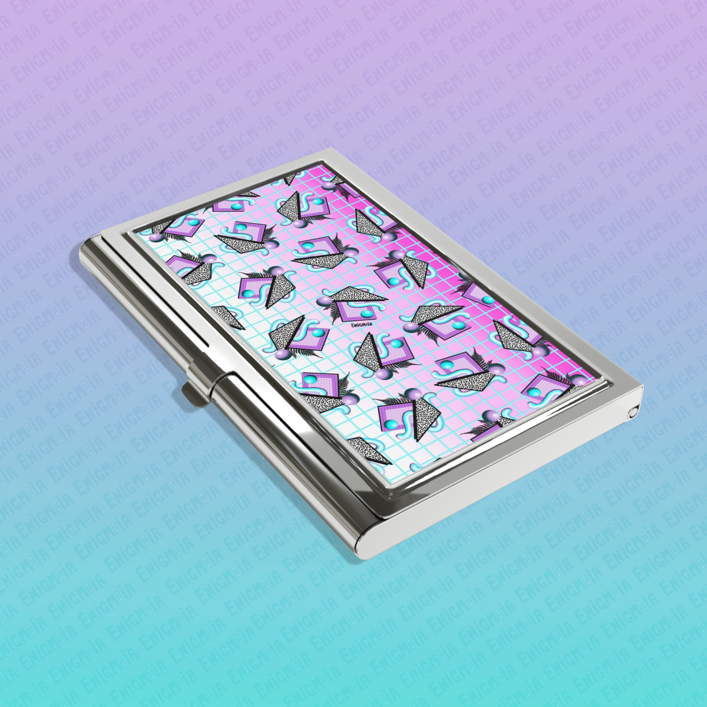 Gummi — Retro Aesthetic Geometric Memphis Style Pastel Vaporwave Metal Business Card Holder Case