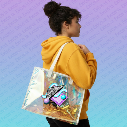 Gummi — Retro Aesthetic Geometric Memphis Style Pastel Vaporwave Beach Holographic Tote Bag