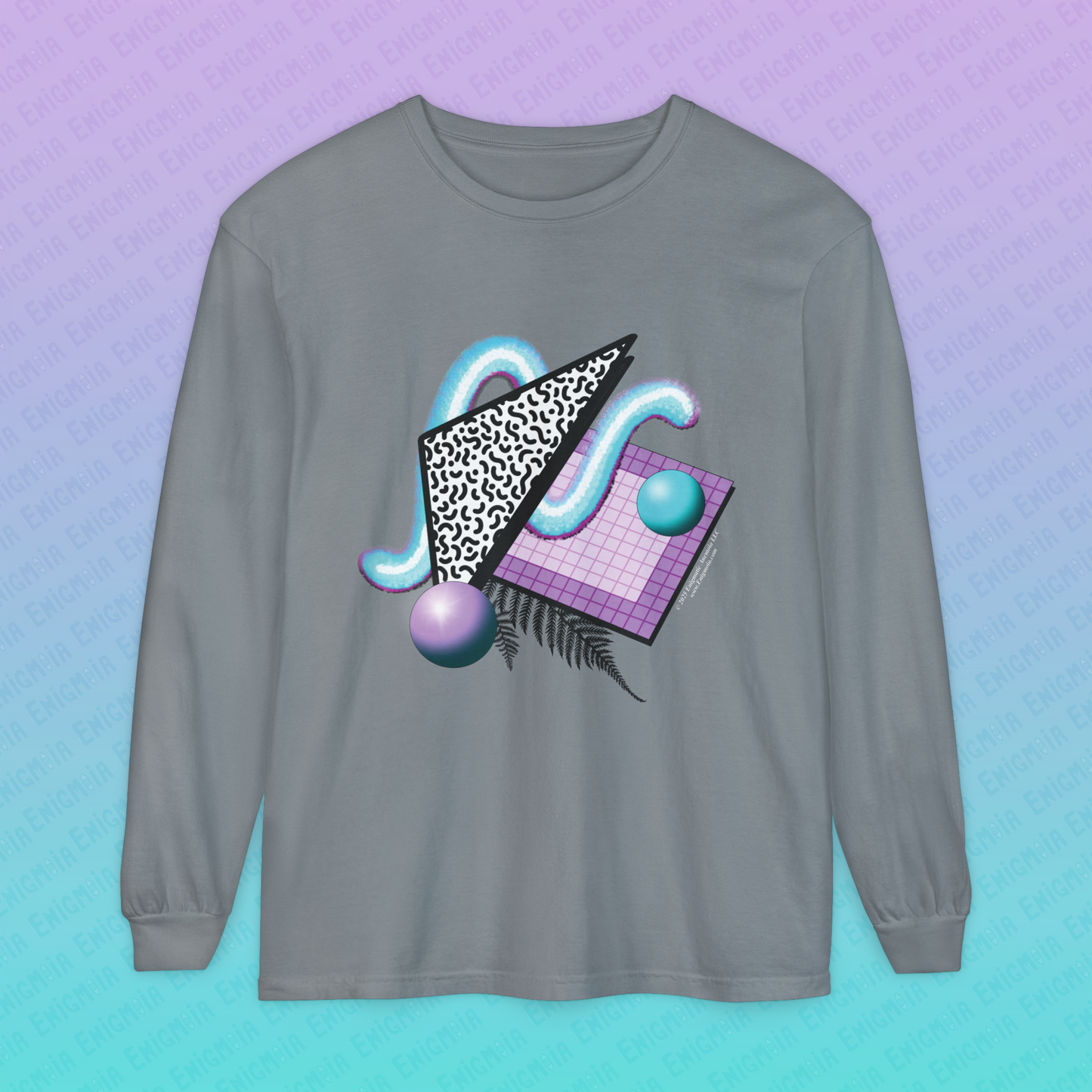 Gummi — Retro Aesthetic Geometric Memphis Style Pastel Vaporwave Unisex Long Sleeve T-Shirt