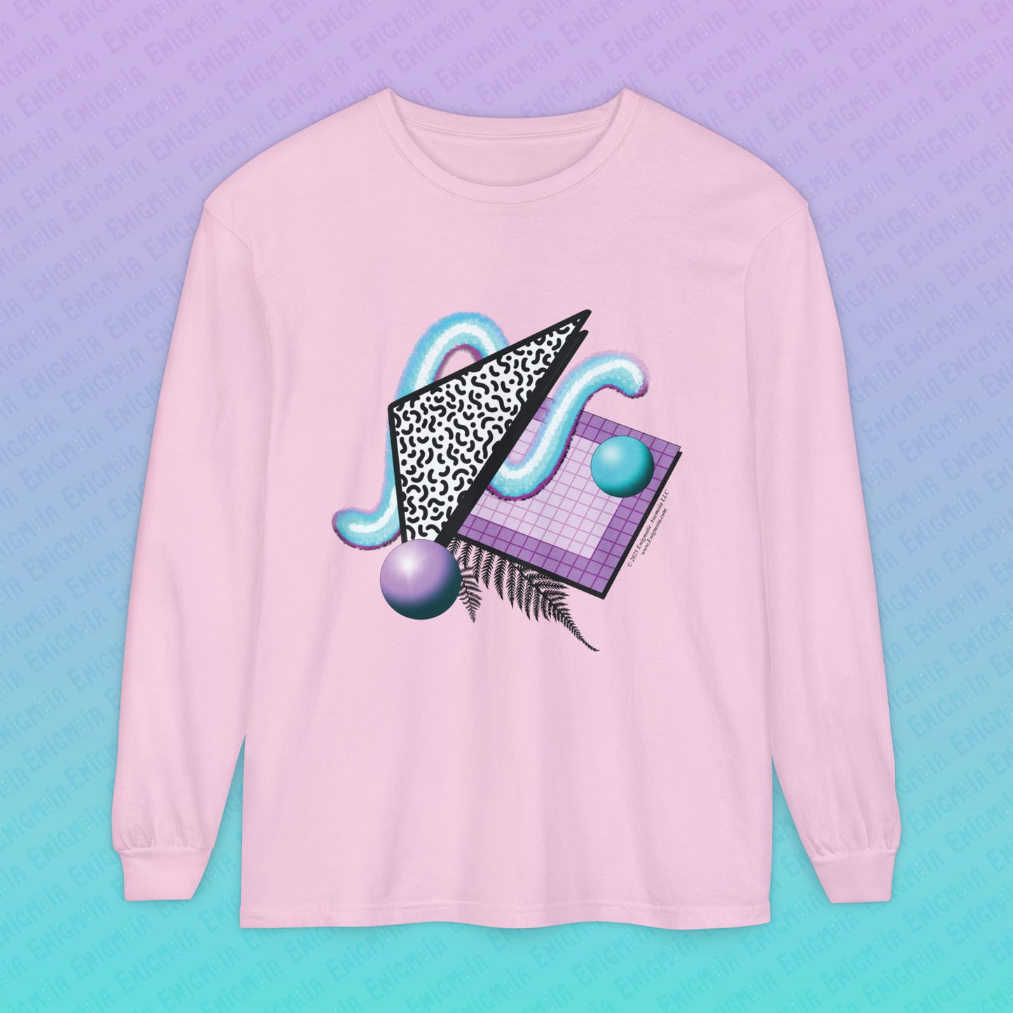 Gummi — Retro Aesthetic Geometric Memphis Style Pastel Vaporwave Unisex Long Sleeve T-Shirt
