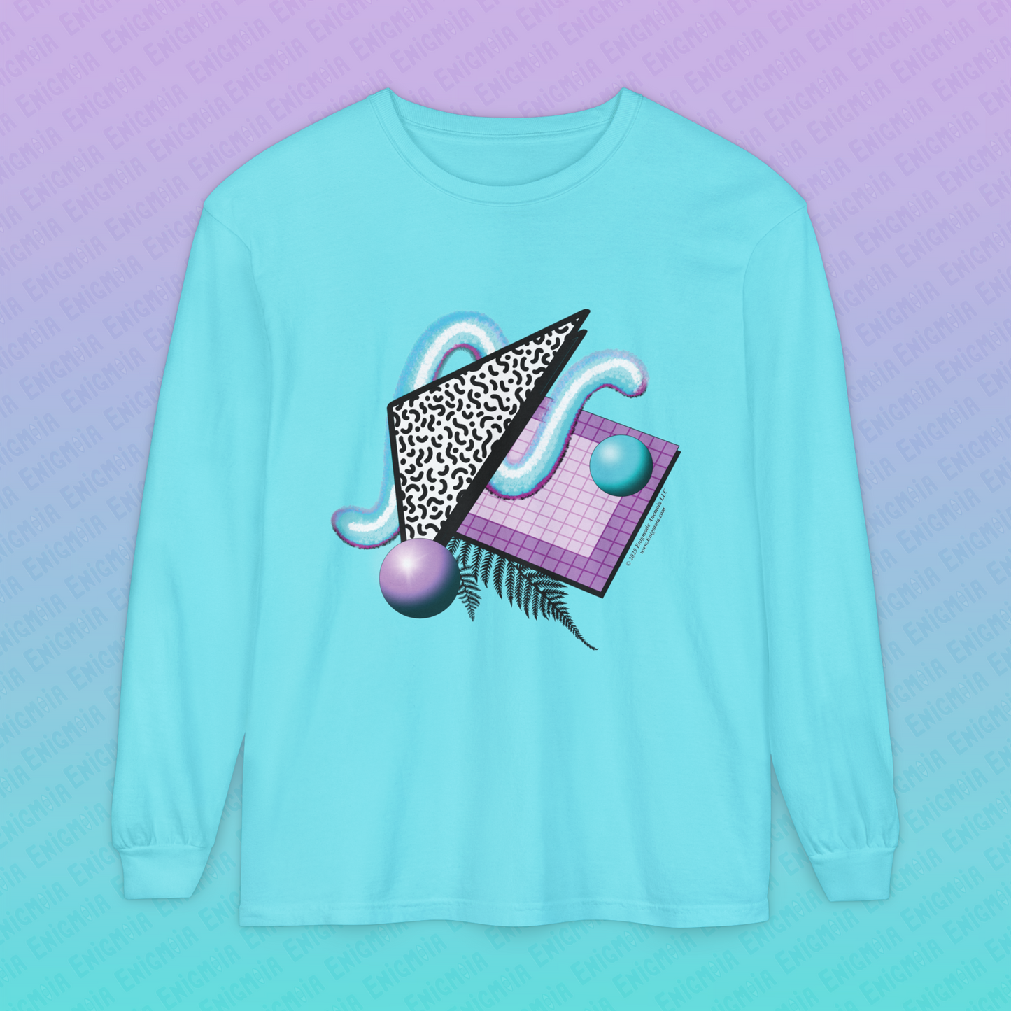Gummi — Retro Aesthetic Geometric Memphis Style Pastel Vaporwave Unisex Long Sleeve T-Shirt