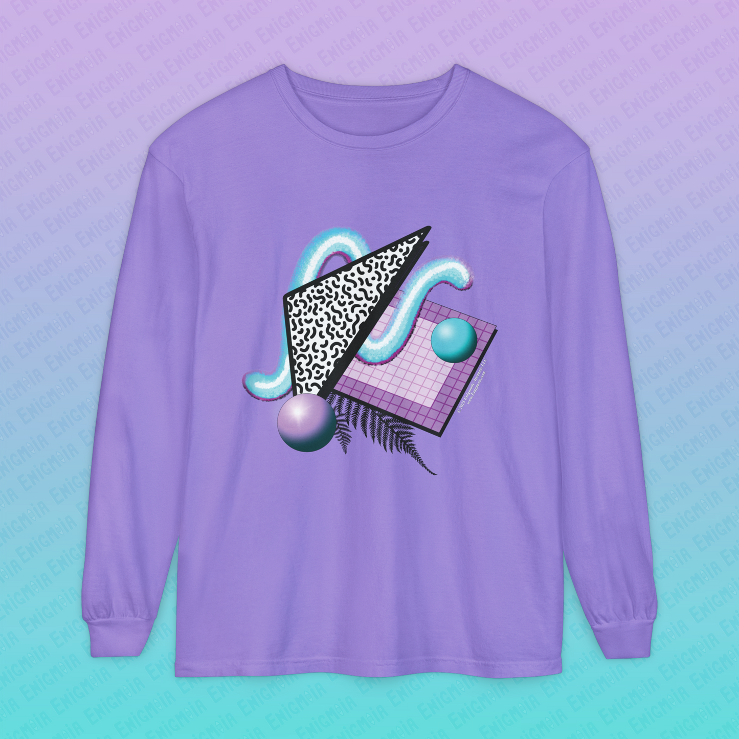 Gummi — Retro Aesthetic Geometric Memphis Style Pastel Vaporwave Unisex Long Sleeve T-Shirt