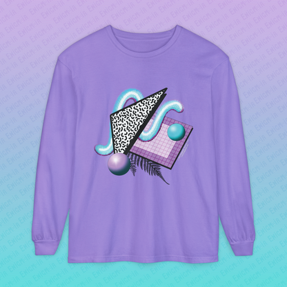 Gummi — Retro Aesthetic Geometric Memphis Style Pastel Vaporwave Unisex Long Sleeve T-Shirt