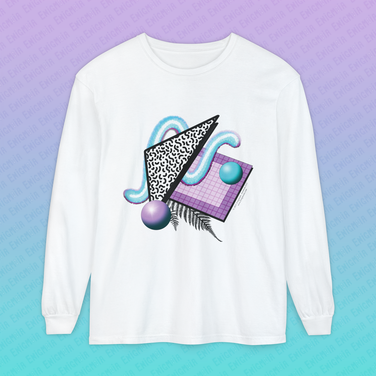 Gummi — Retro Aesthetic Geometric Memphis Style Pastel Vaporwave Unisex Long Sleeve T-Shirt