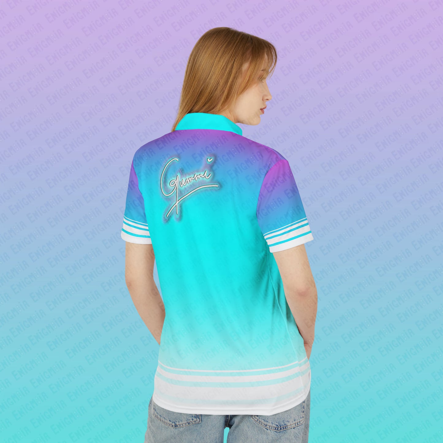 Gummi — Retro Aesthetic Geometric Memphis Style Pastel Vaporwave Unisex Polo Shirt