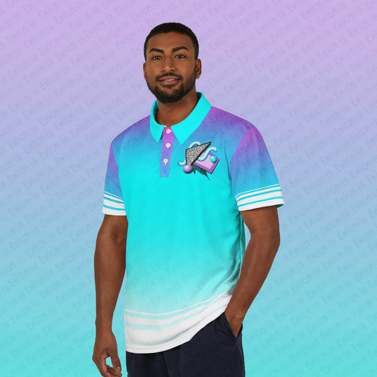 Gummi — Retro Aesthetic Geometric Memphis Style Pastel Vaporwave Unisex Polo Shirt