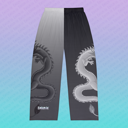 Hurricos & Zephyr — Unisex Split Yin-Yang Storm Dragon Sleep Pants