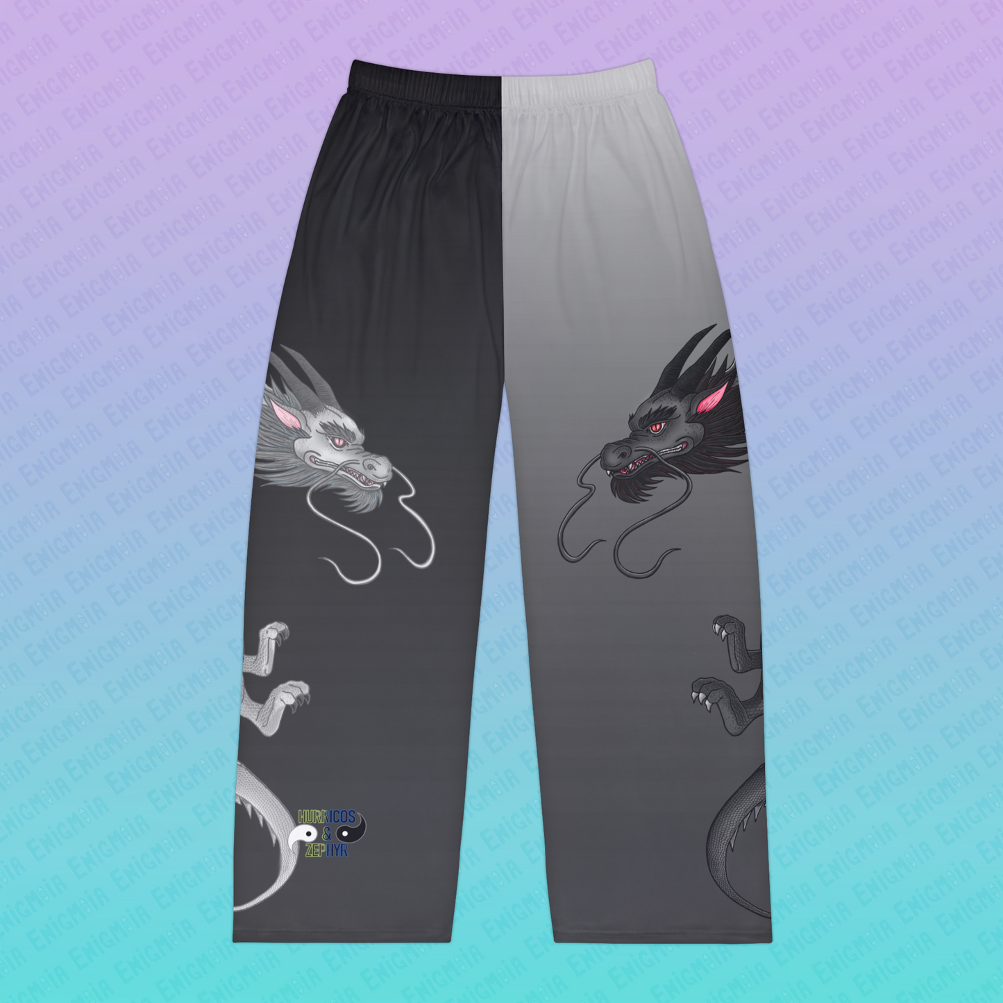 Hurricos & Zephyr — Unisex Split Yin-Yang Storm Dragon Sleep Pants