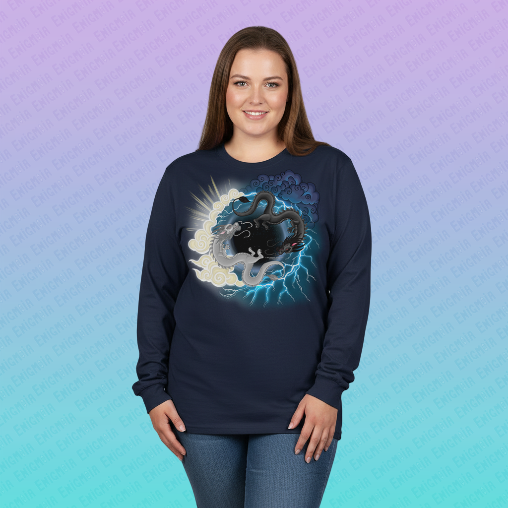 Hurricos & Zephyr — Yin Yang Chinese Dragon Gildan Long Sleeve T-Shirt