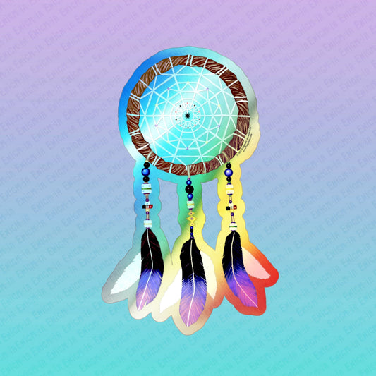 Silent Warrior — Holographic Iridescent Dreamcatcher Die-Cut Sticker