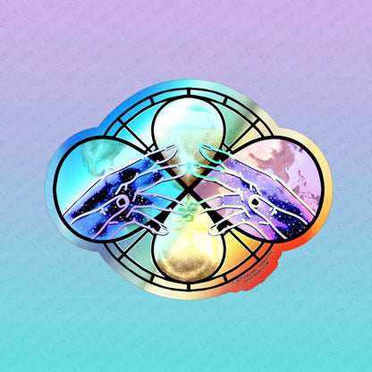 Purgatory — Cosmic Limbo Holographic Colorful Spiritual Space Design Die-Cut Sticker