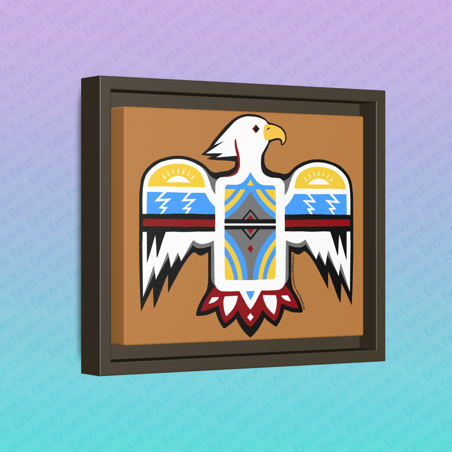 Thunderbird — Southwestern Native American Mythological Eagle Framed Matte Canvas Wall Art