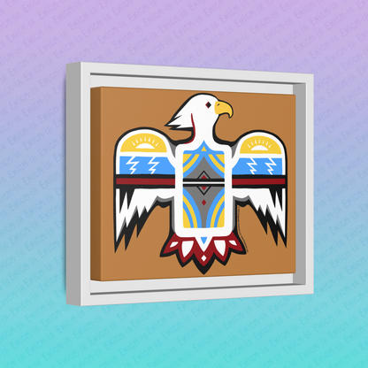Thunderbird — Southwestern Native American Mythological Eagle Framed Matte Canvas Wall Art