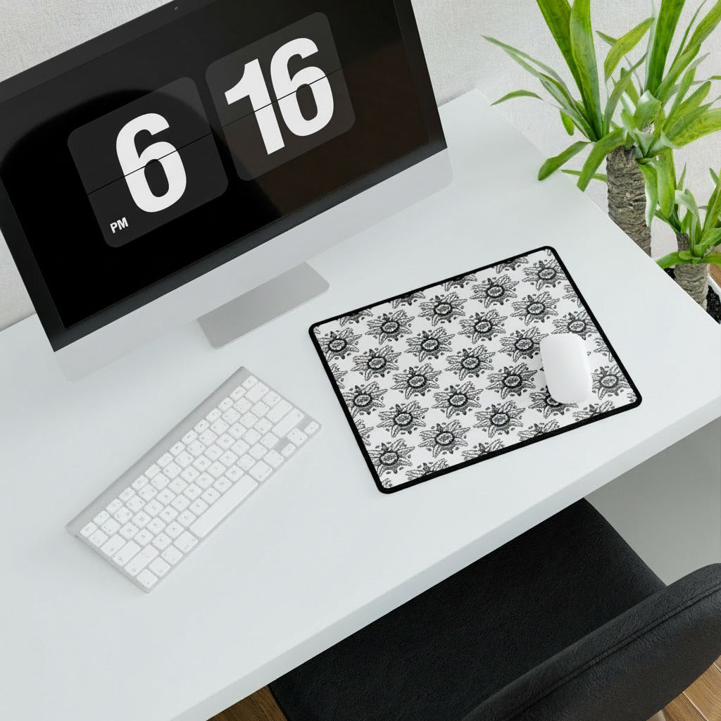 Be Not Afraid — Seraphim - Black & White Biblically Accurate Angel Desk Mat Mouse Pad