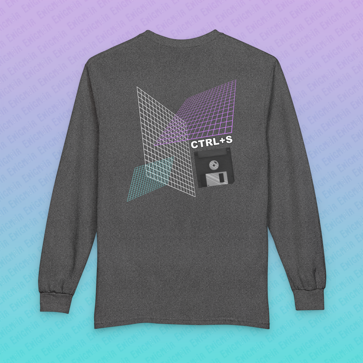 CTRL+S — "SAVE ME" Retro Floppy Disk Grid Tech Unisex Long Sleeve T-Shirt