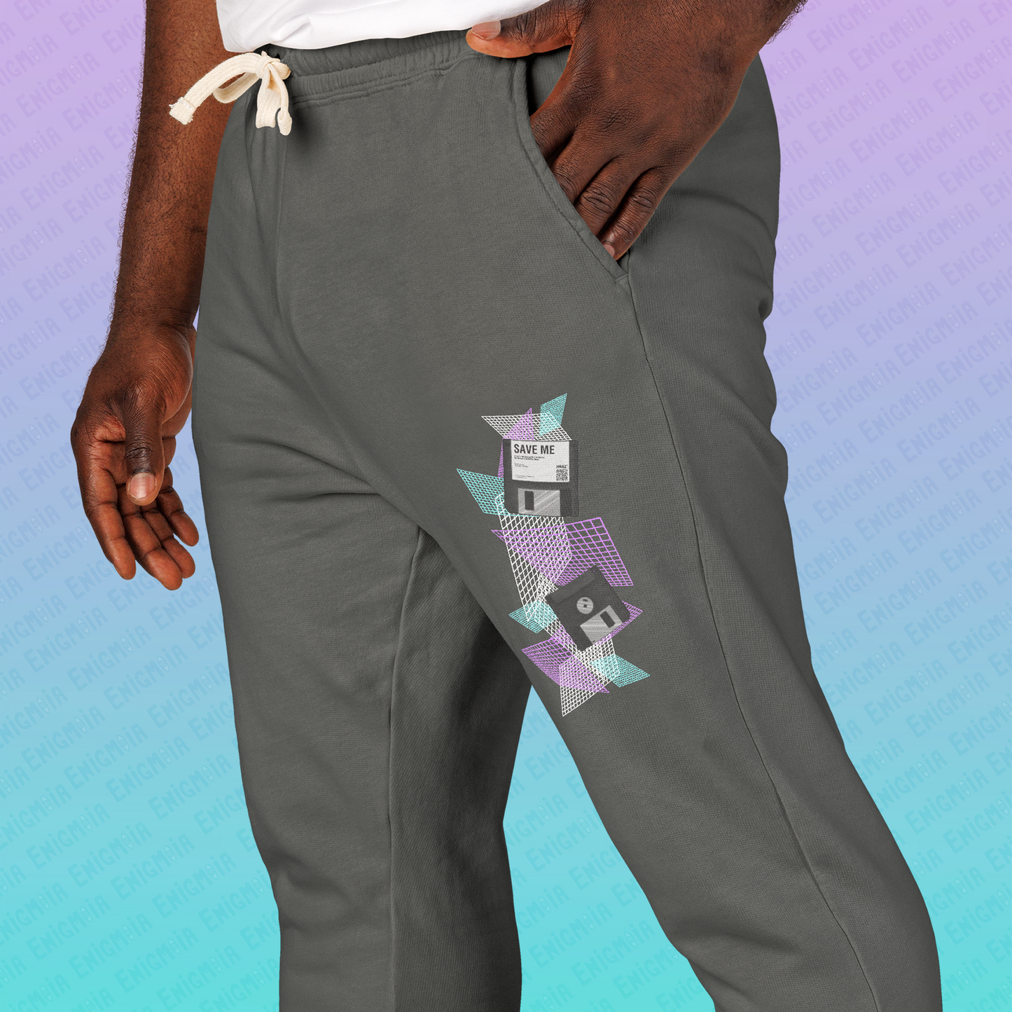 CTRL+S — "SAVE ME" Vibrant Graphic Fleece Sweatpants for Comfort and Style