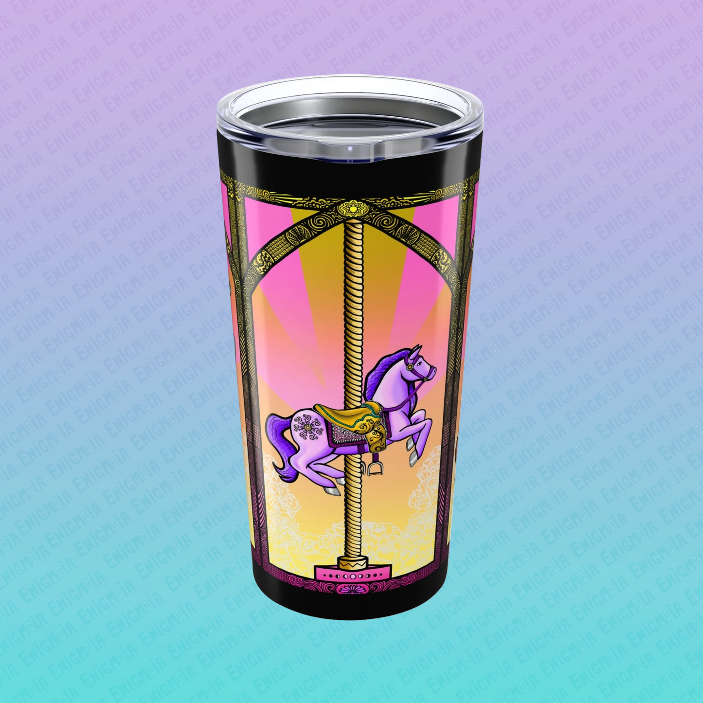 Dawn — Sunrise Ombré Carousel Horse Travel Tumbler (20oz)