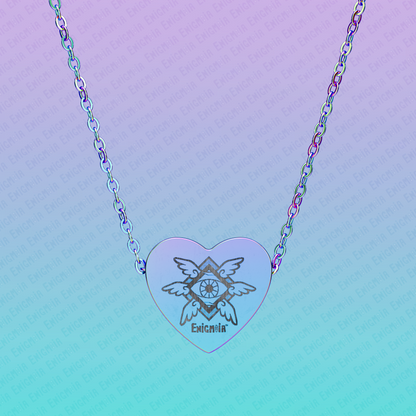 Enigmoia — Engraved Heart Brand Logo Necklace