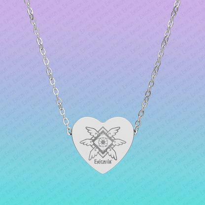 Enigmoia — Engraved Heart Brand Logo Necklace