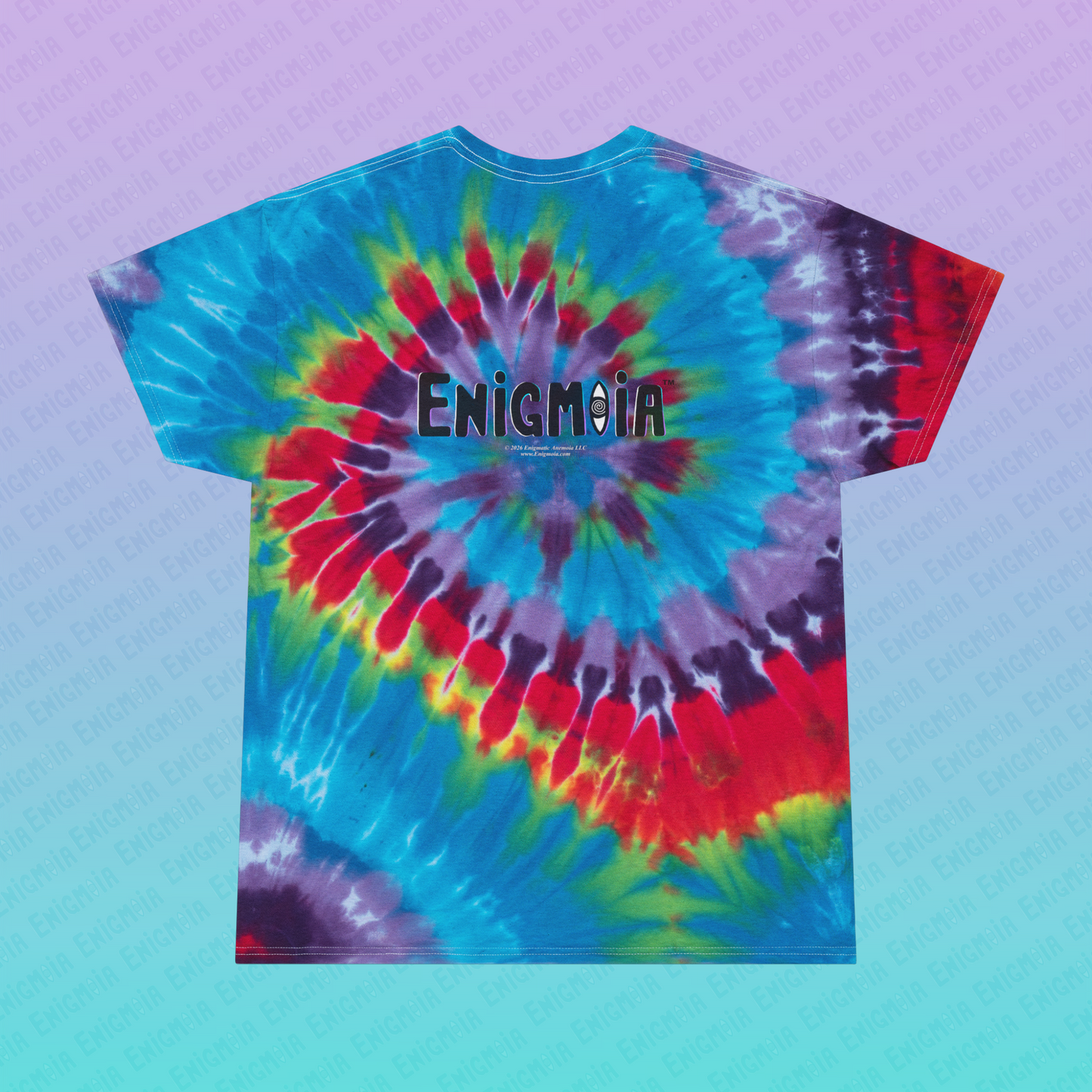 Enigmoia — Branded Eye Logo Swirl Tie-Dye T-Shirt