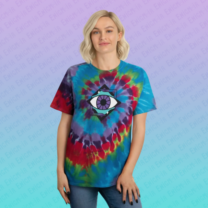 Enigmoia — Branded Eye Logo Swirl Tie-Dye T-Shirt