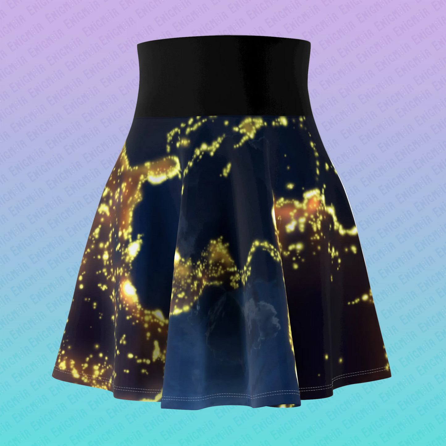 Fireflies — Cosmic Earth at Night Women's Skater Skirt