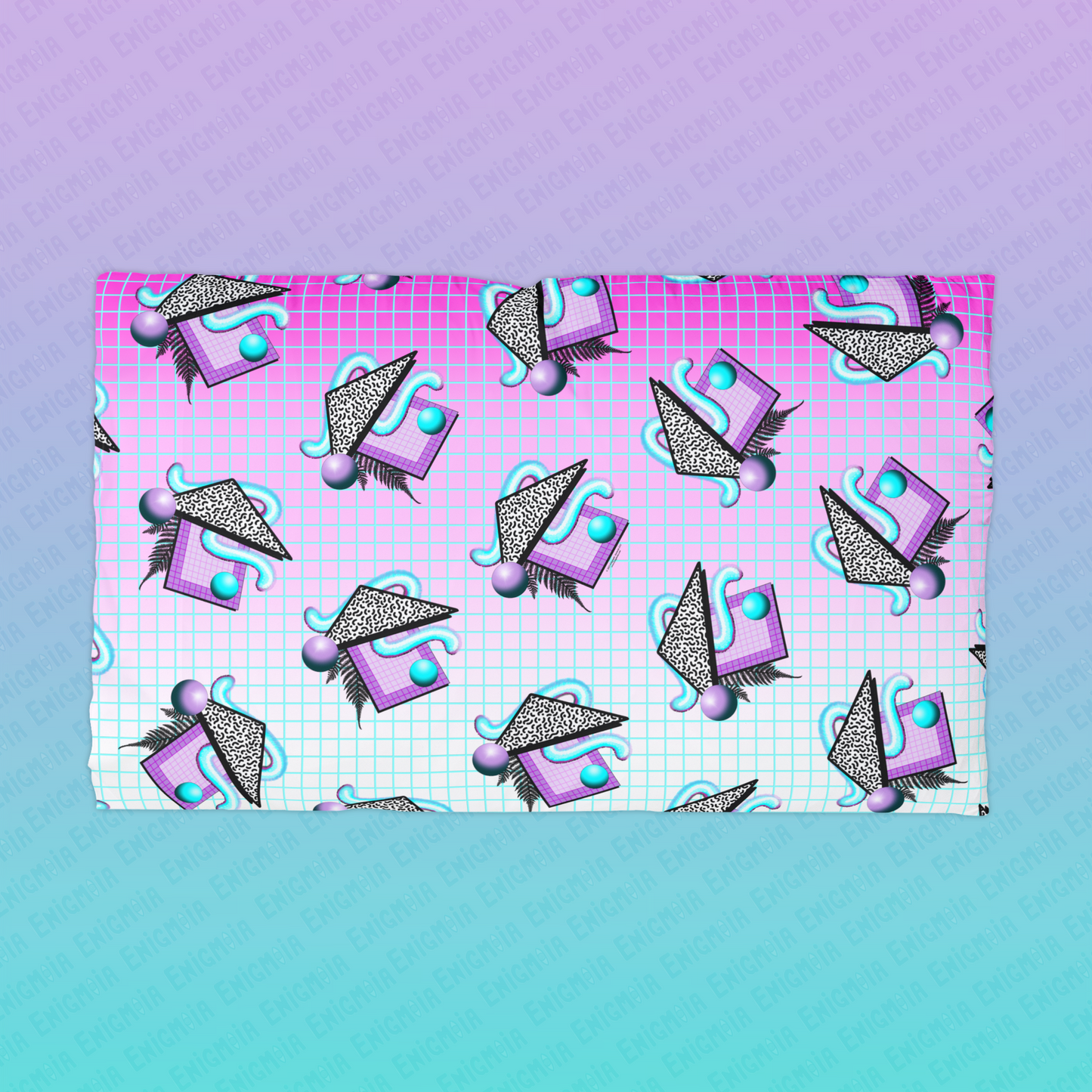 Gummi — Pattern - Retro Aesthetic Geometric Memphis Style Pastel Vaporwave Microfiber Pillowcase Pillow Cover