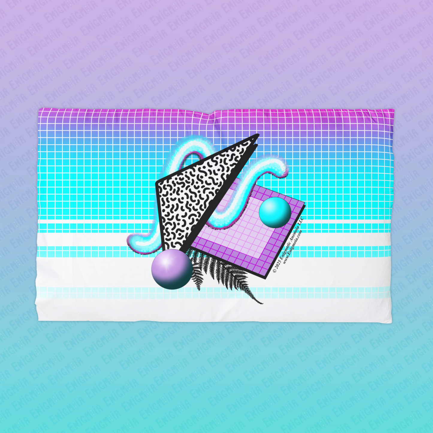 Gummi — Main - Retro Aesthetic Geometric Memphis Style Pastel Vaporwave Microfiber Pillowcase Pillow Cover