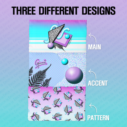 Gummi — Accent - Retro Aesthetic Geometric Memphis Style Pastel Vaporwave Microfiber Pillowcase Pillow Cover