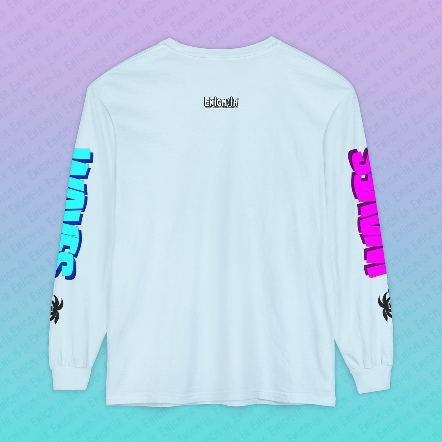 Gummi — Waves - Retro Aesthetic Geometric Memphis Style Pastel Vaporwave Deluxe Unisex Long Sleeve T-Shirt