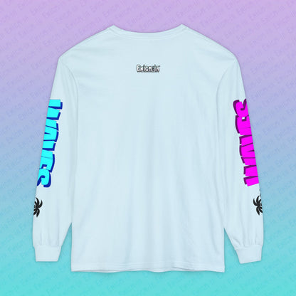 Gummi — Waves - Retro Aesthetic Geometric Memphis Style Pastel Vaporwave Deluxe Unisex Long Sleeve T-Shirt