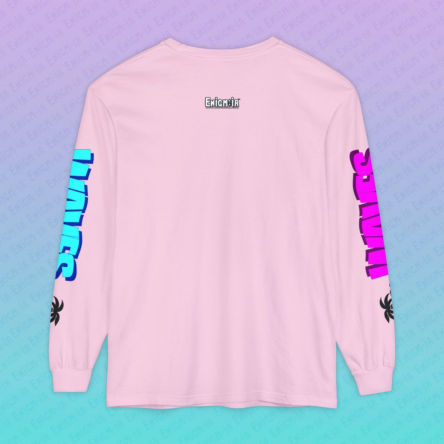 Gummi — Waves - Retro Aesthetic Geometric Memphis Style Pastel Vaporwave Deluxe Unisex Long Sleeve T-Shirt