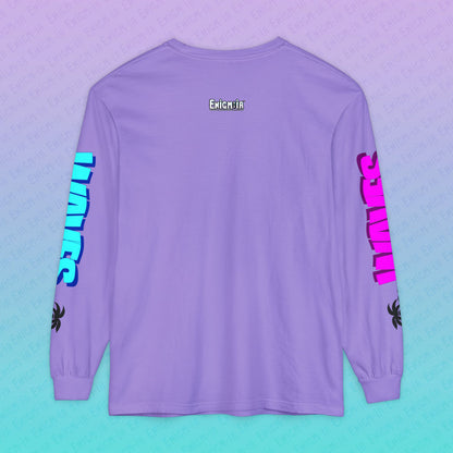 Gummi — Waves - Retro Aesthetic Geometric Memphis Style Pastel Vaporwave Deluxe Unisex Long Sleeve T-Shirt