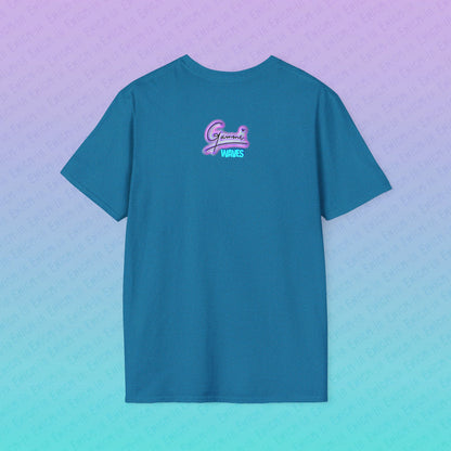 Gummi — Waves - Retro Aesthetic Geometric Memphis Style Pastel Vaporwave Unisex T-Shirt