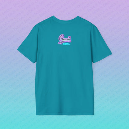 Gummi — Waves - Retro Aesthetic Geometric Memphis Style Pastel Vaporwave Unisex T-Shirt