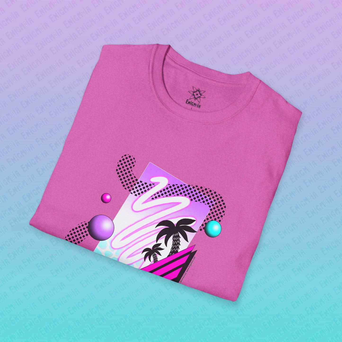 Gummi — Waves - Retro Aesthetic Geometric Memphis Style Pastel Vaporwave Unisex T-Shirt