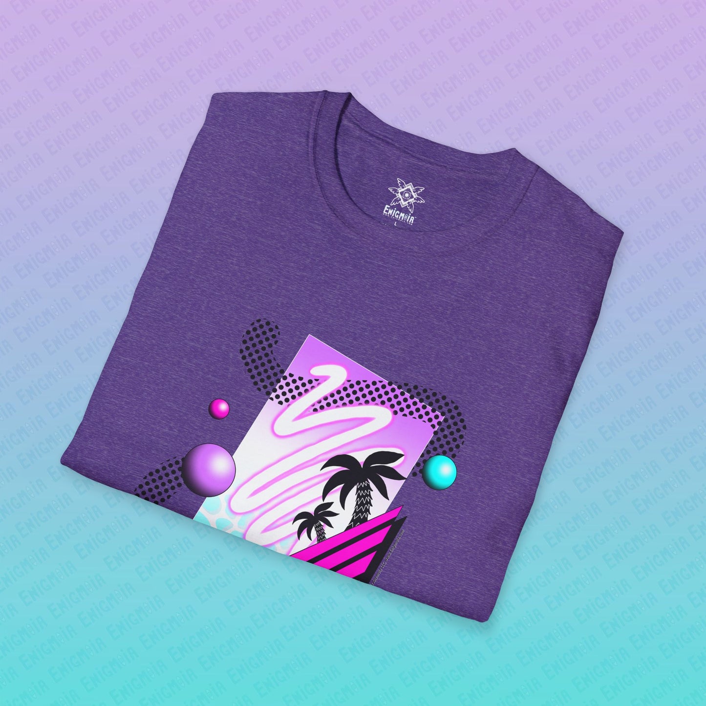 Gummi — Waves - Retro Aesthetic Geometric Memphis Style Pastel Vaporwave Unisex T-Shirt