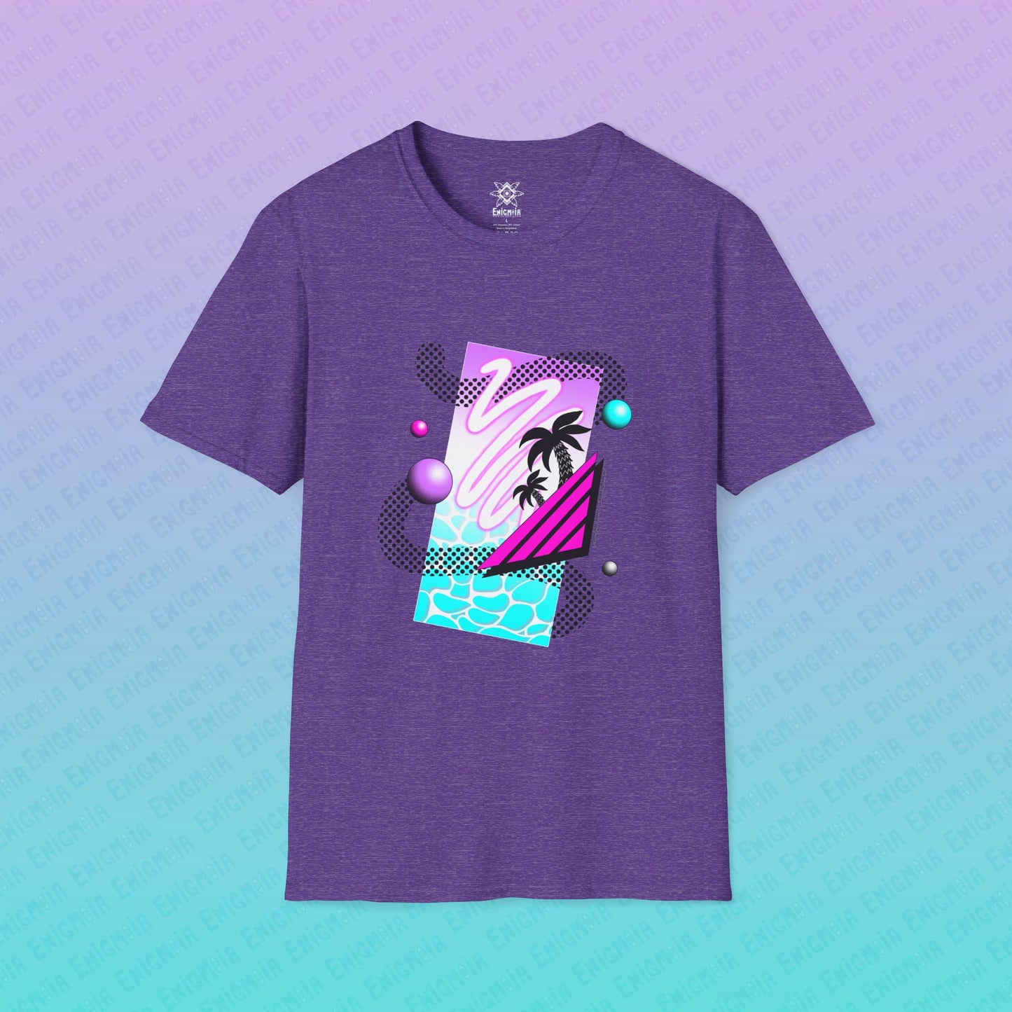 Gummi — Waves - Retro Aesthetic Geometric Memphis Style Pastel Vaporwave Unisex T-Shirt