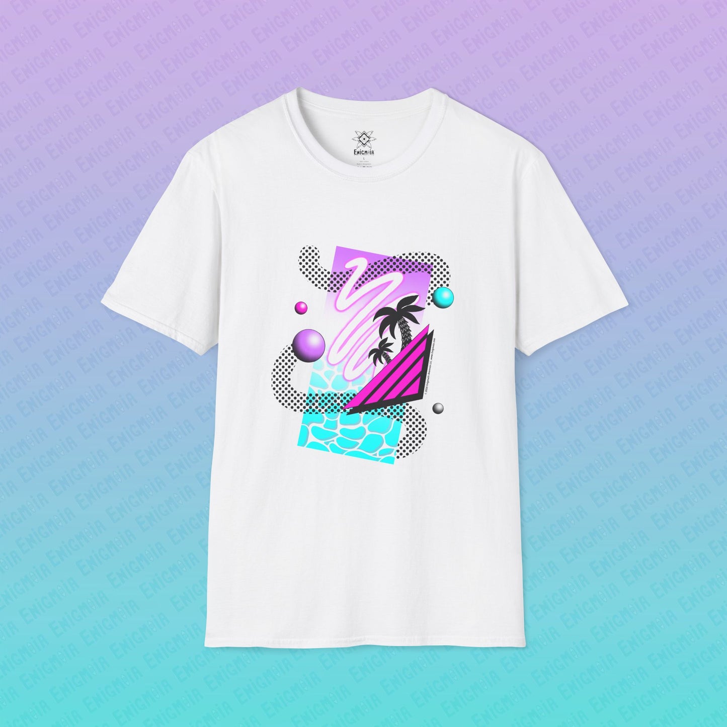 Gummi — Waves - Retro Aesthetic Geometric Memphis Style Pastel Vaporwave Unisex T-Shirt