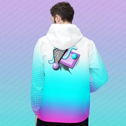 Gummi — Retro Aesthetic Geometric Memphis Style Pastel Vaporwave Unisex Windbreaker Jacket