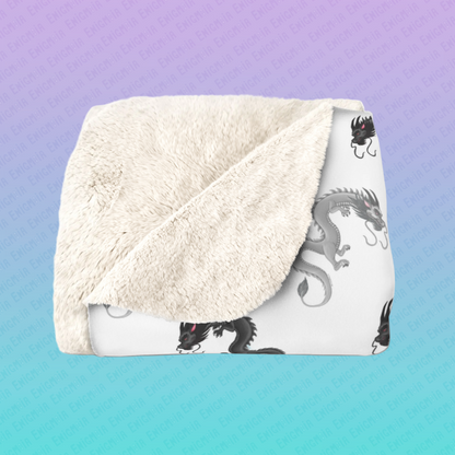 Hurricos & Zephyr — Chinese Yin Yang Dragons Soft Sherpa Fleece Throw Blanket
